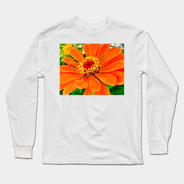 Orange Flower Long Sleeve T-Shirt by Margo Humphries Art